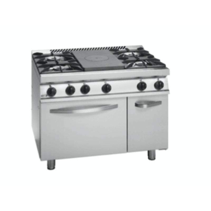 Free Standing Solid Target top with open burner and Oven – CG7-51