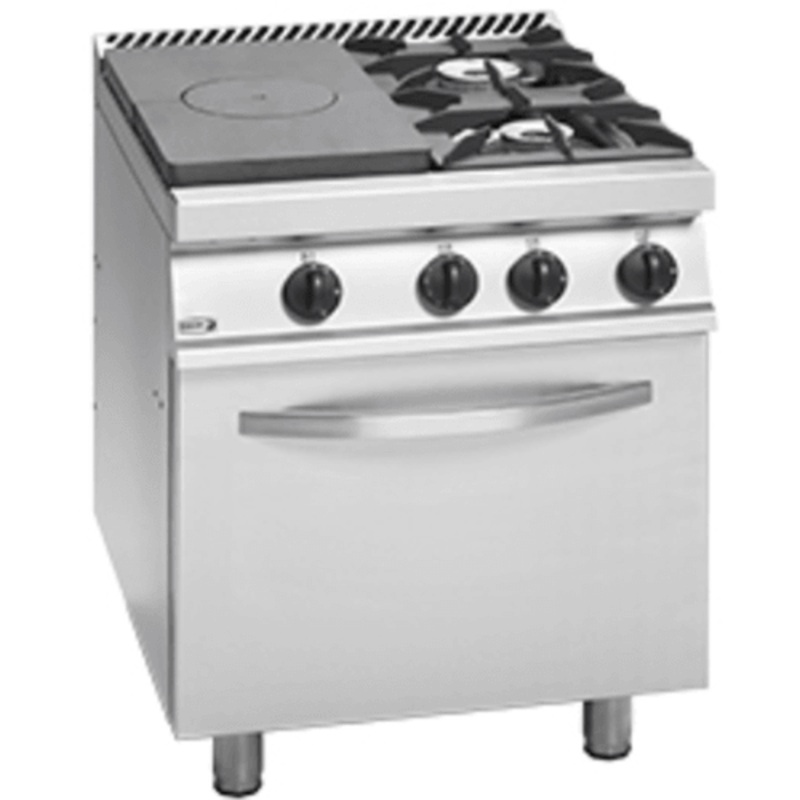 Freestanding Solid Target Top with Open Burners & Oven – CG7-31-L