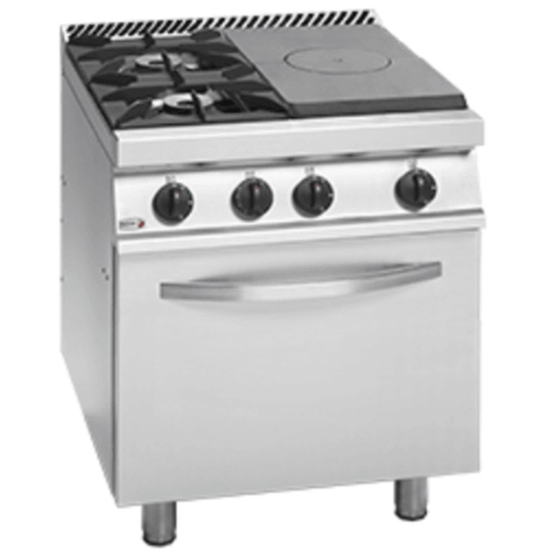 Freestanding Solid Target Top with Open Burners & Oven – CG7-31-R