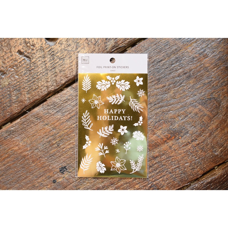 MU Print-On Gold Foil Stickers – Holiday 2021 – Happy Holidays! – #1