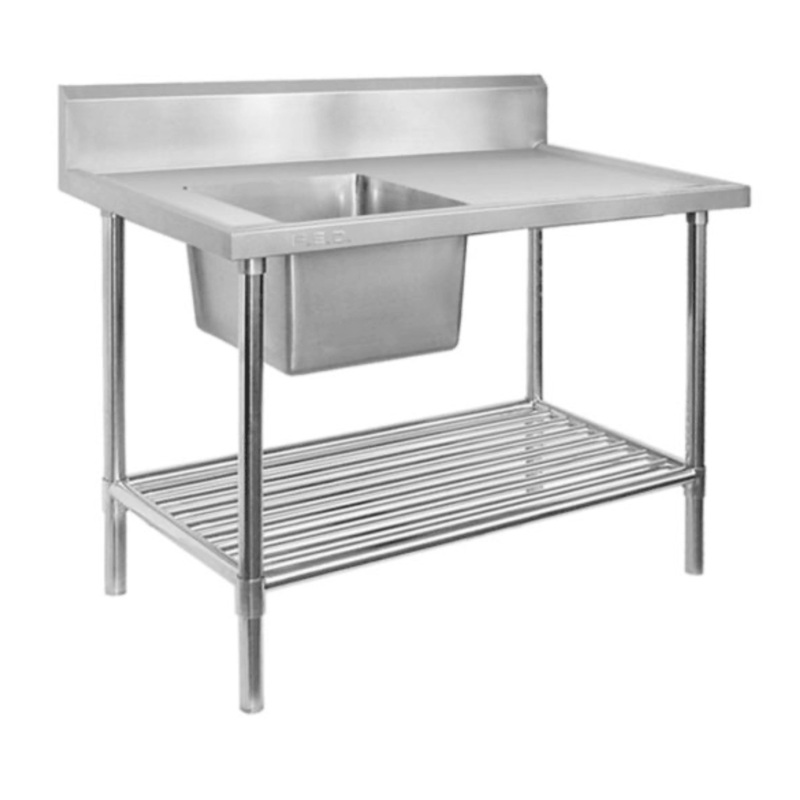 Premium Stainless Steel Single Sink Bench 600mm Deep