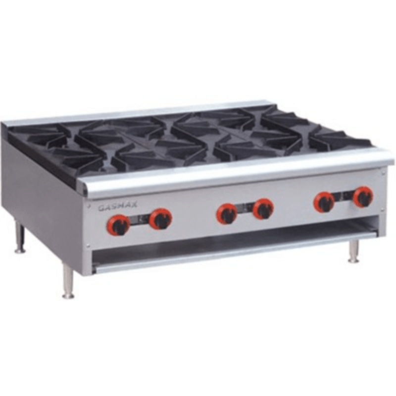 Six ULPG gas burner hob with flame failure