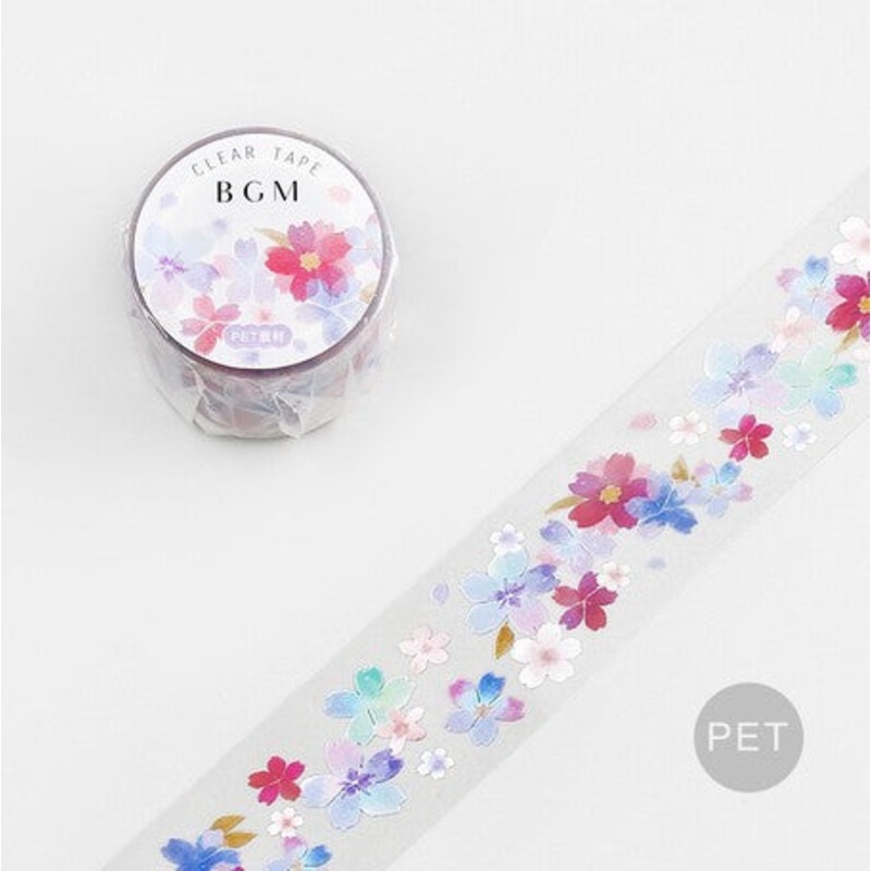 BGM Clear Tape – Bright Flower Blossoms