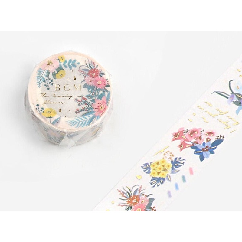 BGM Washi Tape – Flowers and Water Drops