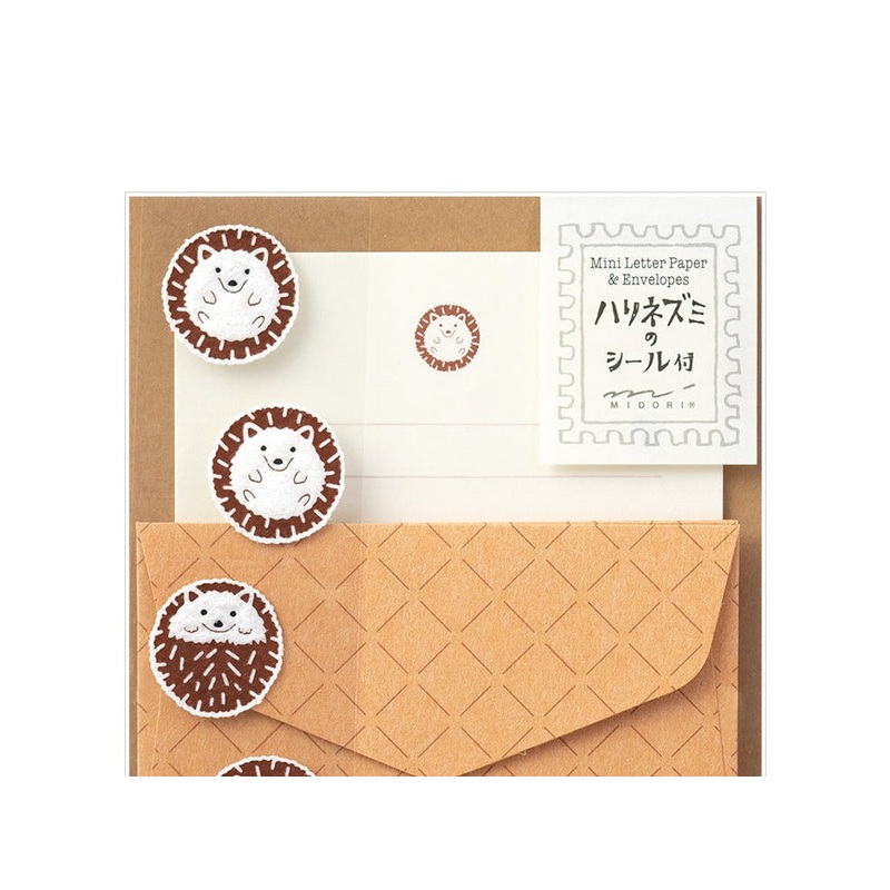 Extra-Mini Letter Set with Hedgehog Stickers