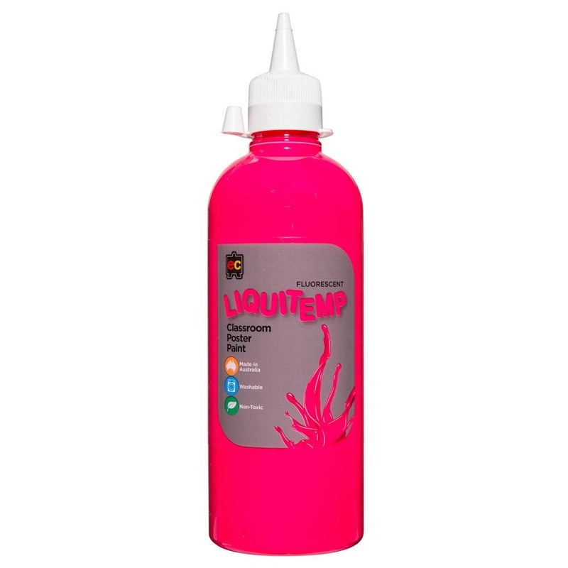 Fluoro Liquitemp Poster Paint 500ml Pink