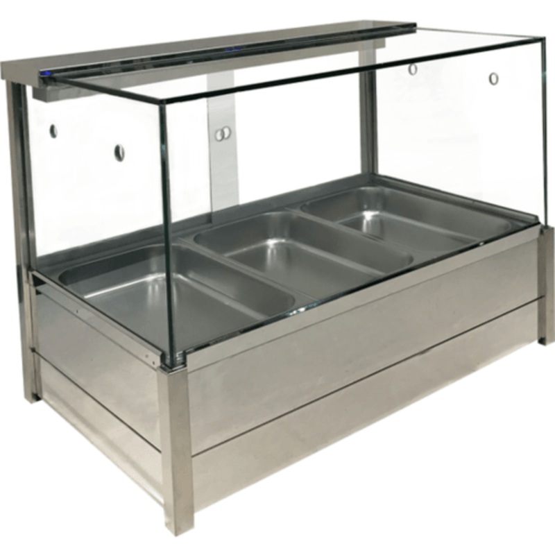 Heated Wet Six   Pan Bain Marie Square Countertop Display