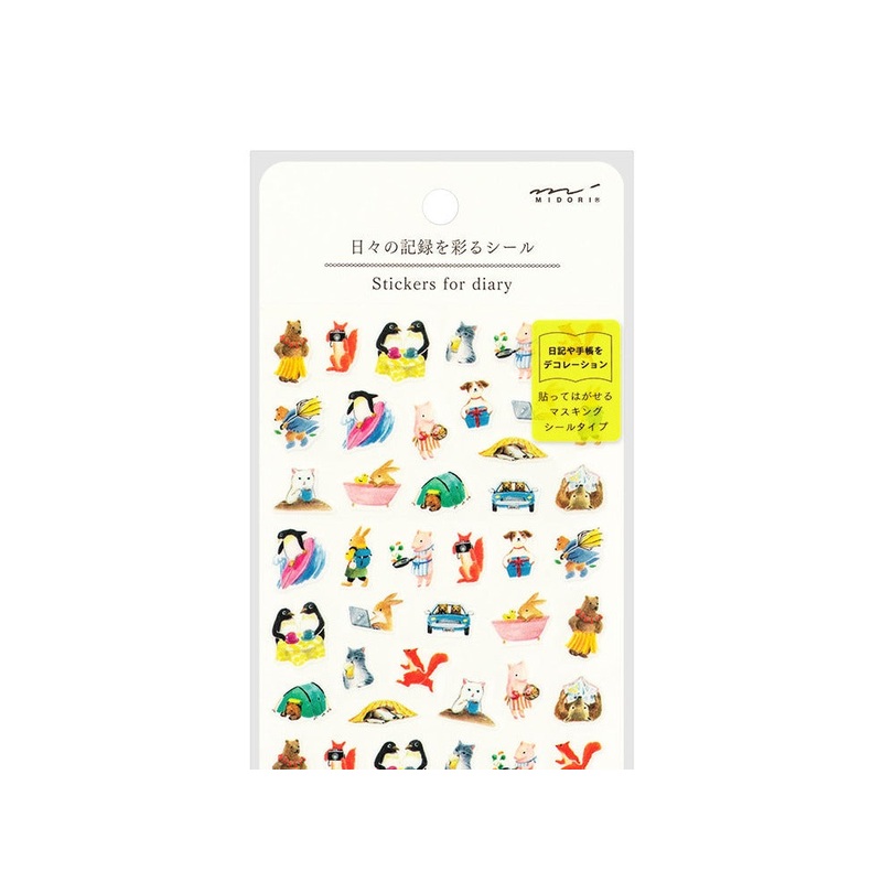Midori Planner Sticker – Animal Scenes