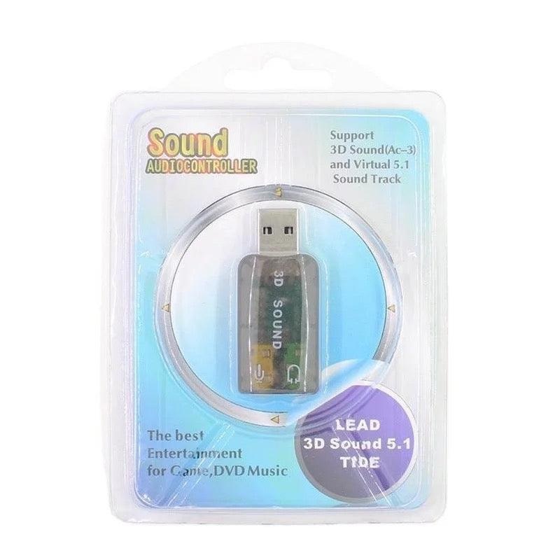 External USB Sound Card Adapter Audio 5.1 Virtual 3D USB To 3.5mm Microphone Speaker Headphone Interface for Laptop PC Adapter