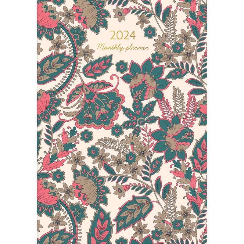 Collins Designer A4 Monthly Planner Paisley Even Year