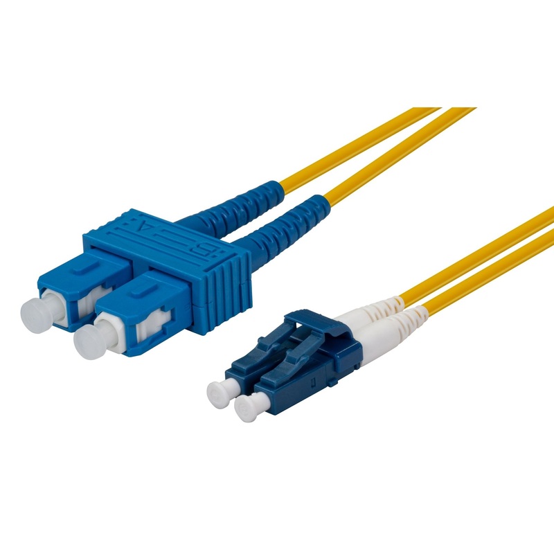 DYNAMIX 0.5M 9u LC/SC Duplex Single Mode G657A1 Bend Insensitive Fibre Lead. Yellow LSZH Jacket