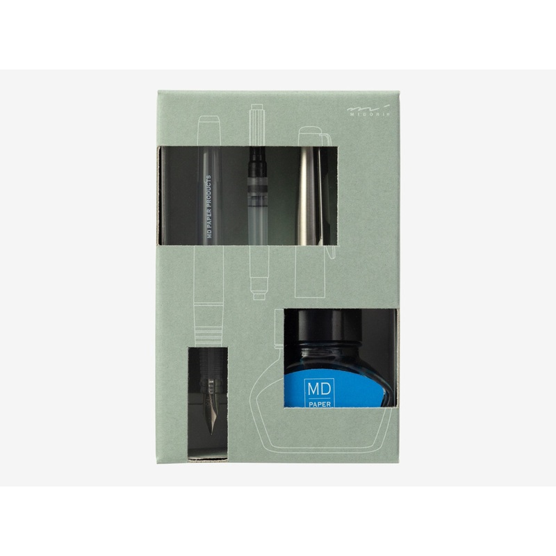 MD Fountain Pen Set with Bottled Ink – Limited Edition – Blue Ink