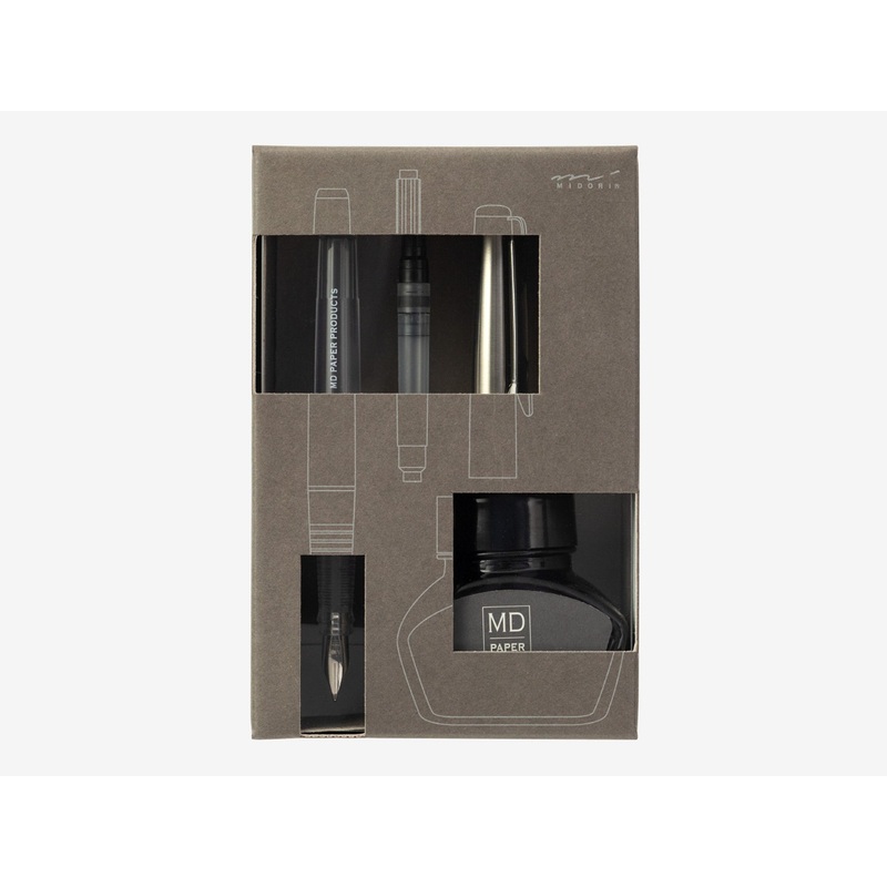MD Fountain Pen Set with Bottled Ink – Limited Edition – Gray Ink