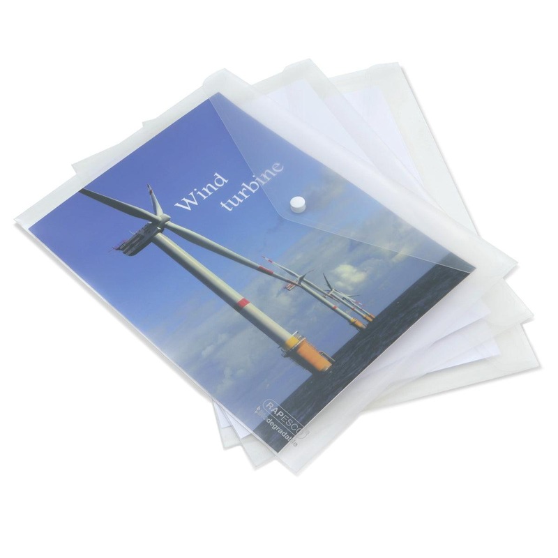 Rapesco ECO Popper Wallet Foolscap Clear Pack 20