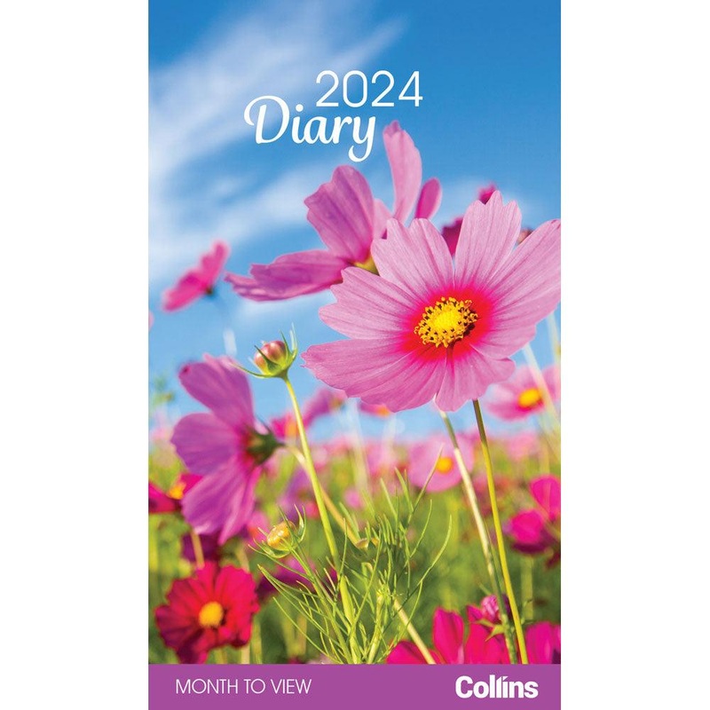 Collins Rosebank Diary Floral Month to View Even Year