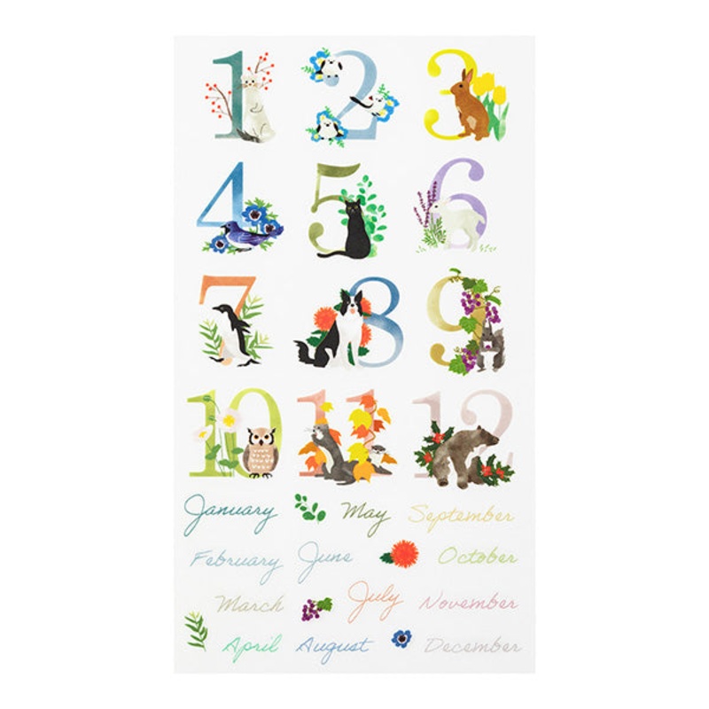 Midori Transfer Stickers for Journaling – Months