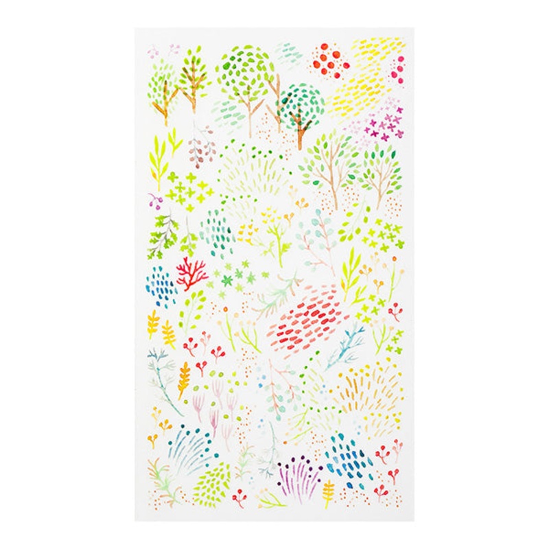 Midori Transfer Stickers for Journaling – Watercolor Trees
