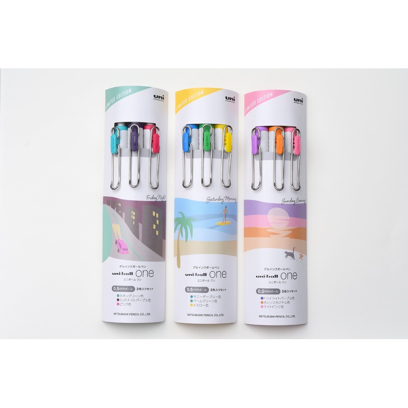 Uni-ball One – City Pop Color – 0.5mm – Set of 3 – Limited Edition