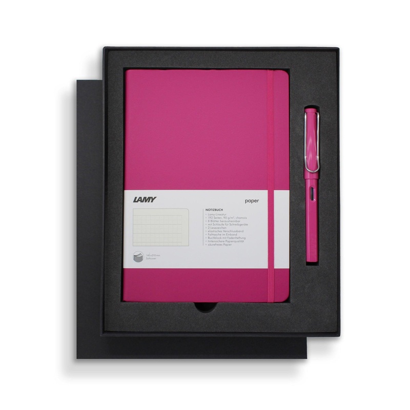 Lamy Notebook Fountain Pen Gift Set A5 Soft Cover Pink