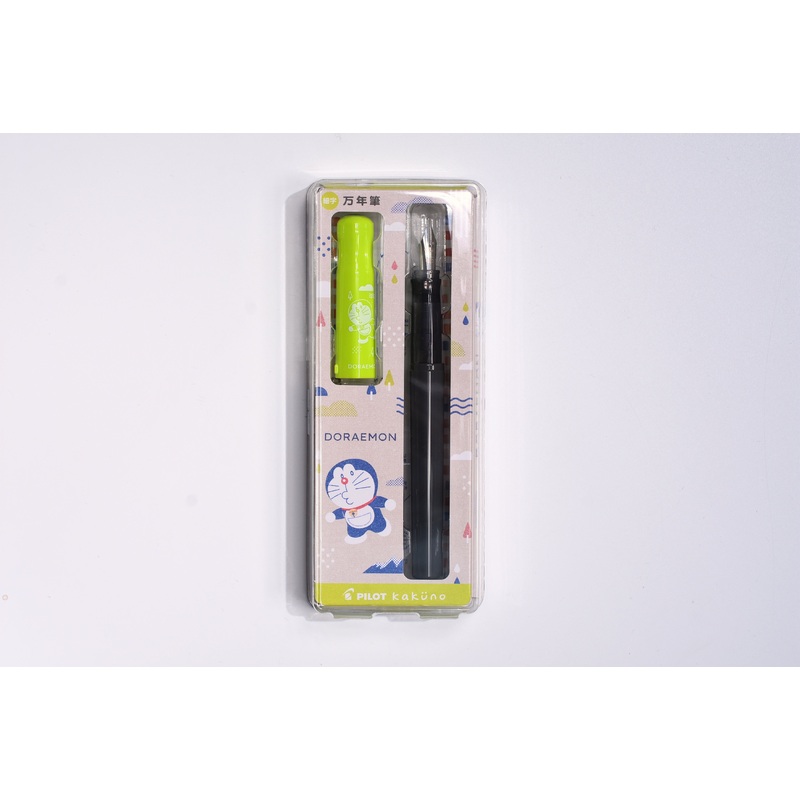 Pilot Kakuno Fountain Pen – Doraemon Series – Grey Barrel/Green Cap