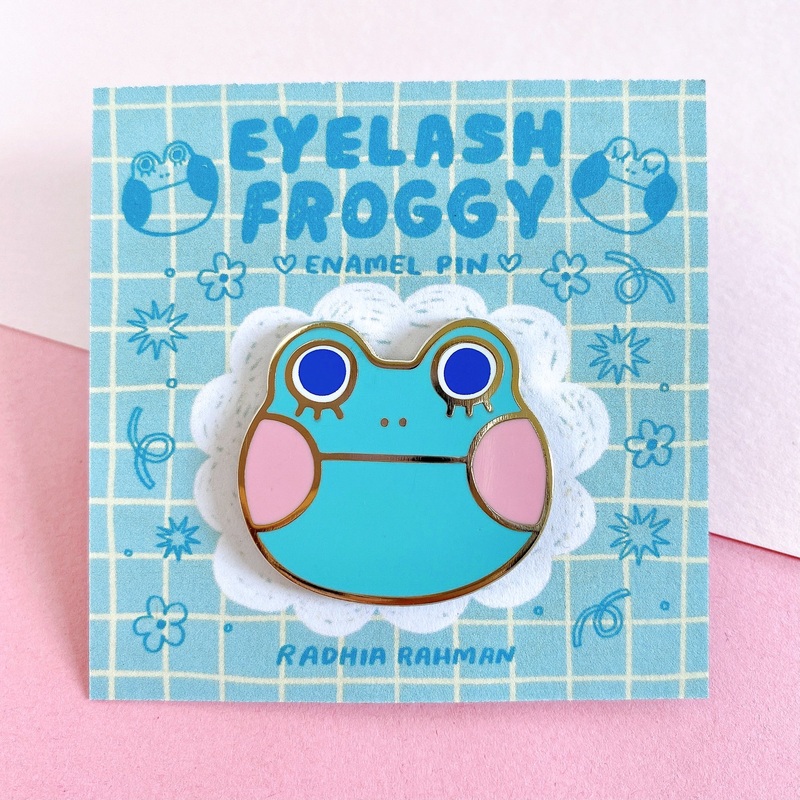 Radhia Rahman Eyelash Froggy Enamel Pin