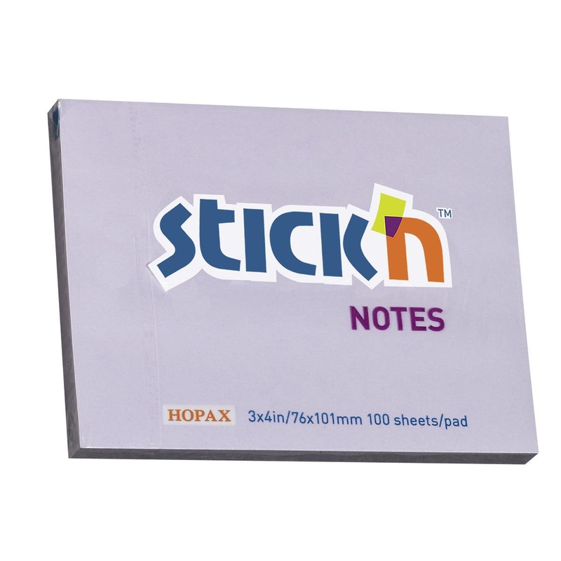 Stick’n Notes, 76x101mm 100 sheet Pastel Purple
