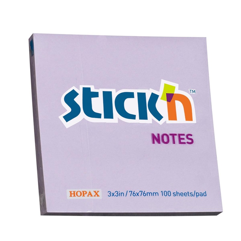Stick’n Notes, 76x76mm 100 sheet Pastel Purple