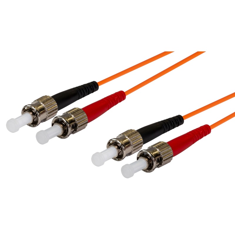 DYNAMIX 0.5M 62.5u ST/ST OM1 Fibre Lead (Duplex, Multimode) Orange LSZH Jacket