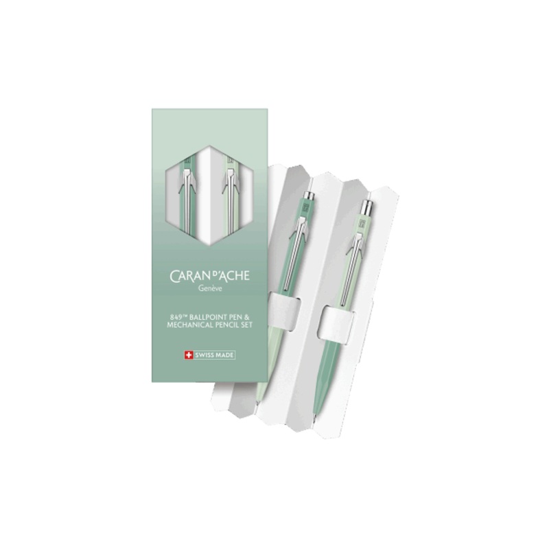 Caran d’Ache 849 Misty Forest Ballpoint Pen + Mechanical Pencil Set – Special Edition (Coming Soon)