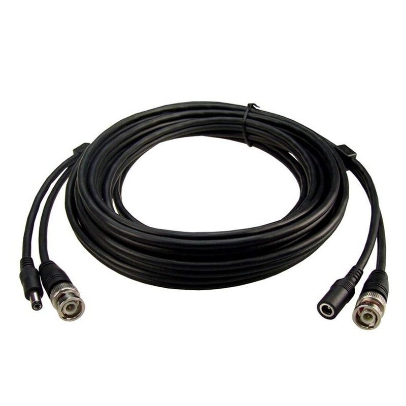 DYNAMIX 10m BNC Male to Male with 2.1mm Power Cable Male/Female. 75ohm  Coax Cable with 0.75mm Power Cable.
