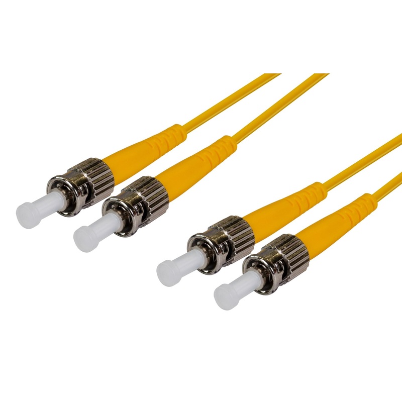 DYNAMIX 1M 9u ST/ST Duplex Single Mode G657A1 Bend Insensitive Fibre Lead. Yellow LSZH Jacket