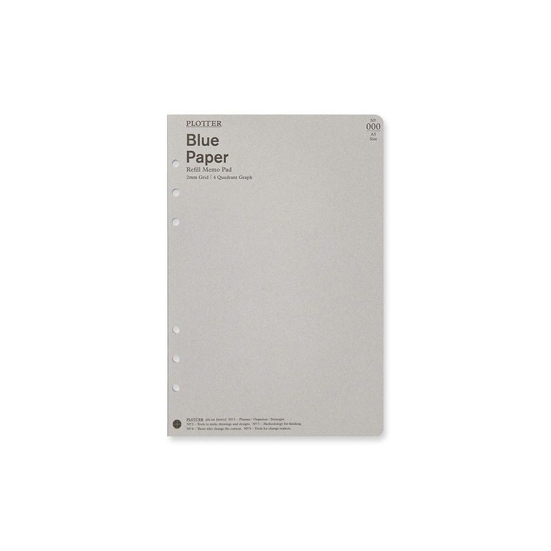 PLOTTER Refill Memo Pad – 2mm Grid Quadrant Blue Paper – A5 Size – US Exclusive