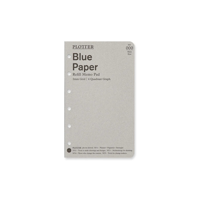 PLOTTER Refill Memo Pad – 2mm Grid Quadrant Blue Paper – Mini Size – US Exclusive