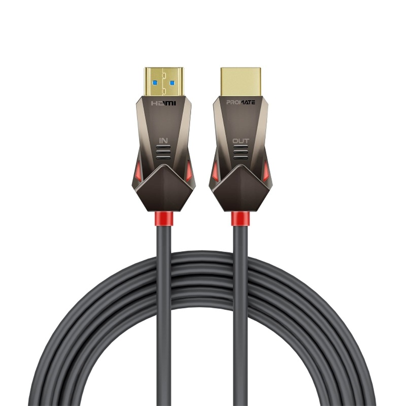 PROMATE 15m Ultra-High Definition (UHD) 2.0 HDMI Cable. Supports 4K@60Hz (4096×2160). High-Speed Ethernet, Long Bend Lifespan, Supports 48-Bit Colour. Gold Plated Connectors. Black.