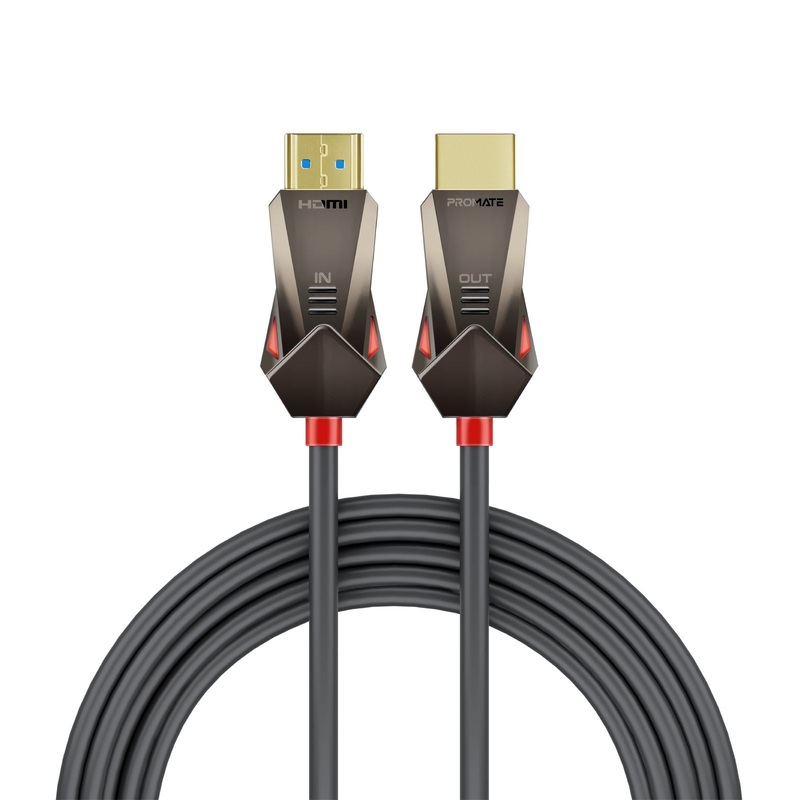 PROMATE 20m Ultra-High Definition (UHD) 2.0 HDMI Cable. Supports 4K@60Hz (4096×2160). High-Speed Ethernet, Long Bend Lifespan, Supports 48-Bit Colour. Gold Plated Connectors. Black.