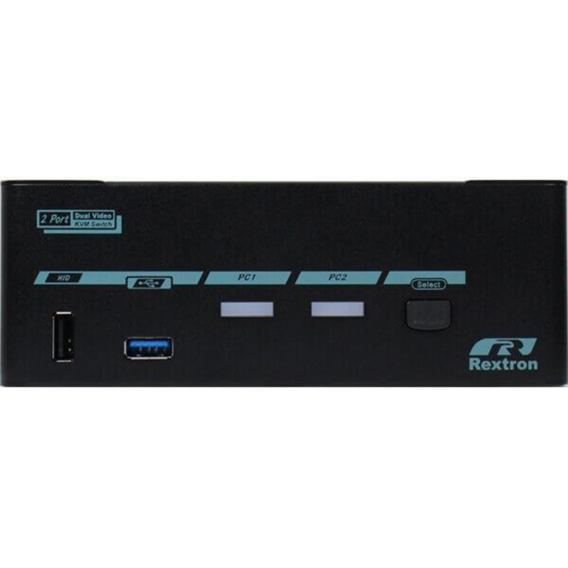 REXTRON 2 Ports Dual Monitor HDMI KVM Switch With HDCP Engine, EDID, USB 3.2 Gen 1, Audio, Hotkey Control