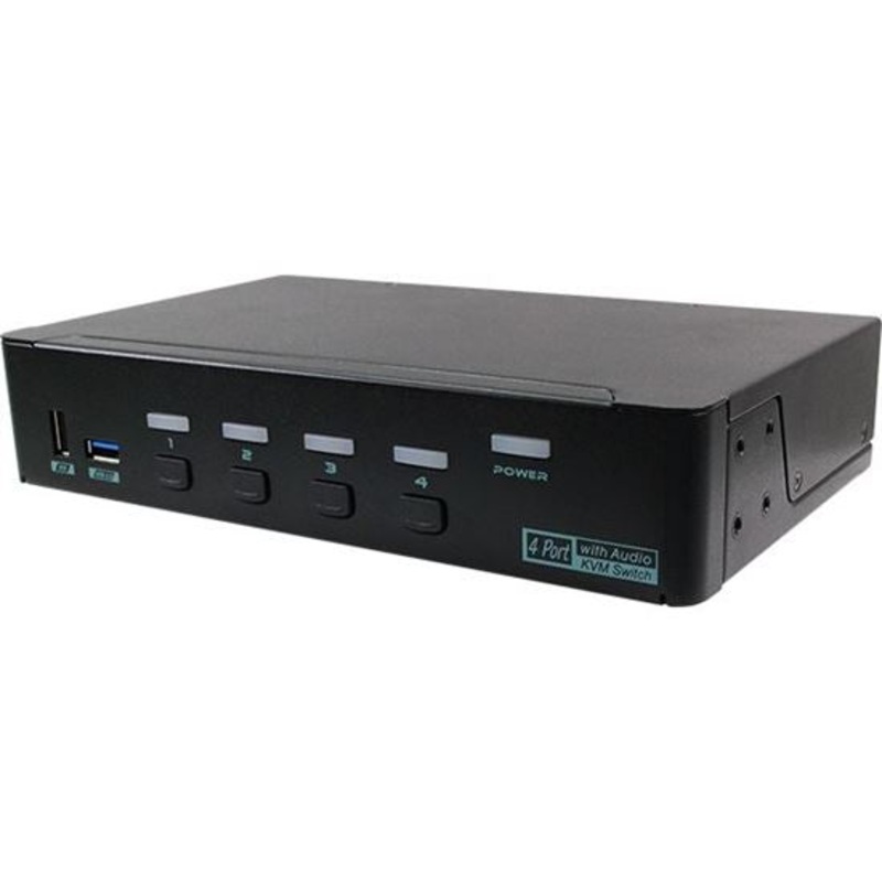 REXTRON 4 Ports True 4K HDMI KVM Switch With HDCP Engine & 3.5mm Audio Built-In, USB 3.2 Gen 1, Hotkey Control