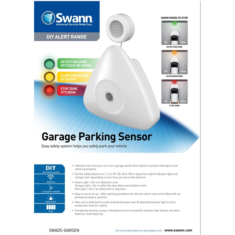 SWANN SWADS-GARSEN GARAGE PARKING SENSOR ALERT VEHICLE