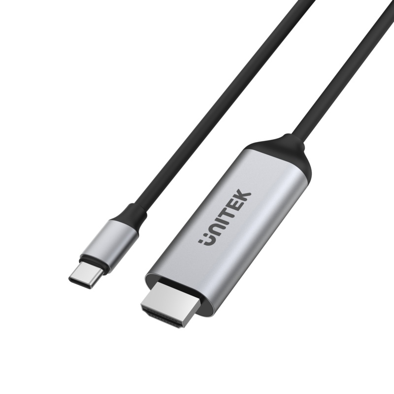 UNITEK 1.8m USB-C to HDMI cable. Premium  Audio Video UltraHD. Gold Plated Connectors. Supports Max Res up to 4K@60Hz (4096X2160). Plug & Play. Grey Colour