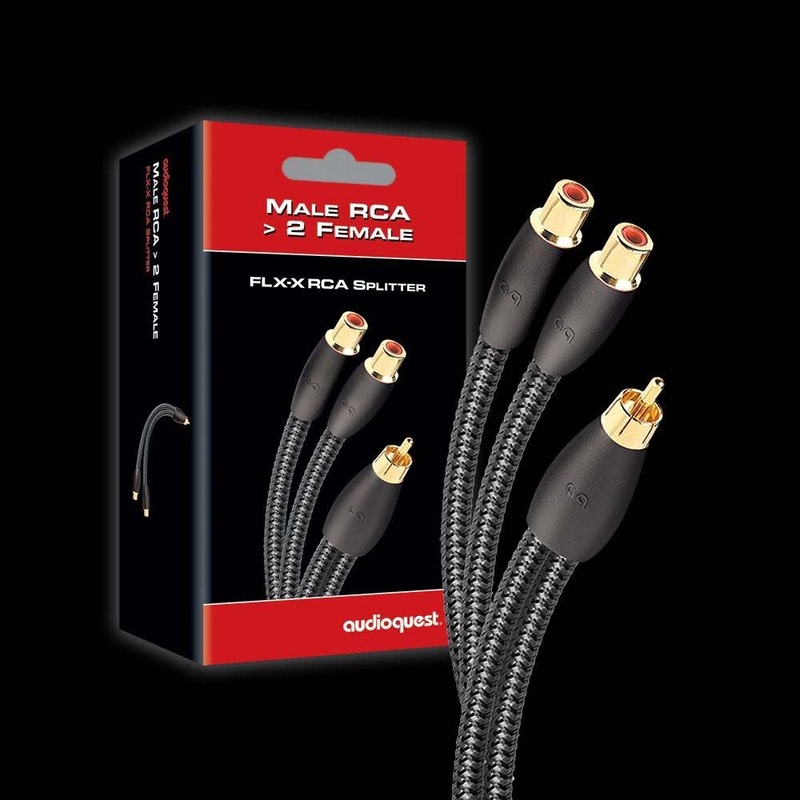 AUDIOQUEST FLX-X RCA Splitter RCA male to 2 RCA ( L, R ) female. Solid long-grain copper (LGC) Length – 15cm  7-10 Day Lead Time
