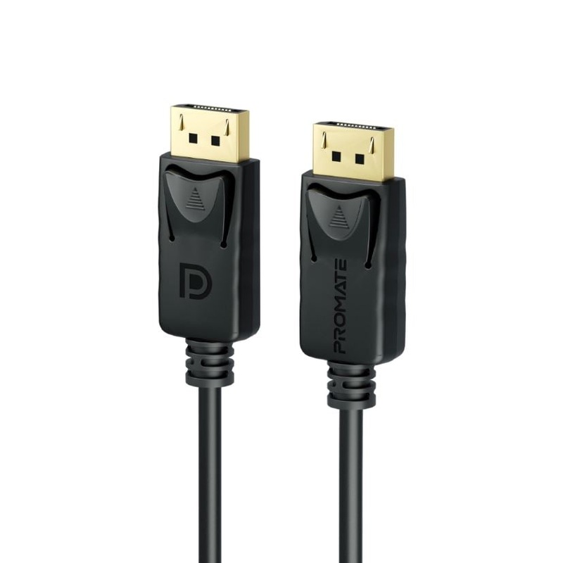 PROMATE 3m 1.4 DisplayPort Cable. Supports HD up to 8K@60Hz. Supports 32.4Gbps Data Transfer Speeds. Built-in Secure Clip Lock. Supports Dynamic HDR & 3D Video. Black Colour.