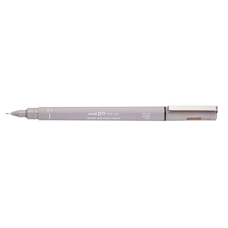 Uni Pin Fineline Permanent 0.1 mm Light Grey