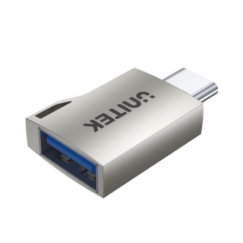 UNITEK USB-C Male to USB-A Female Ultra-Tiny Adaptor with Easy Grip Design. Supports Superspeed 5Gbps. Built Tough with Zinc-Alloy Housing & Keychain Eye. Supports QC3.0 & Up to 9V/2A Charging.