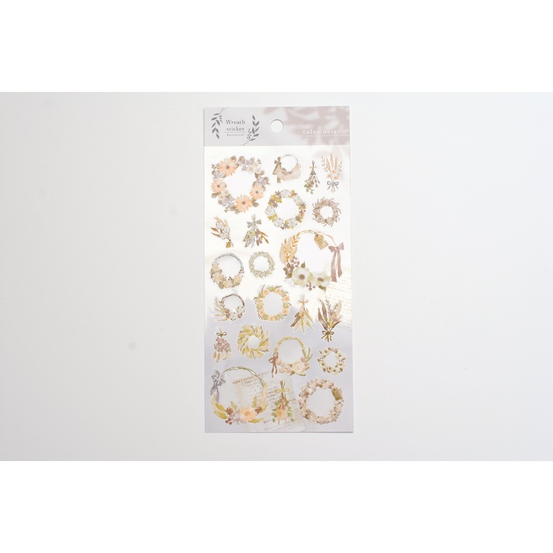 Wreath Sticker – Beige