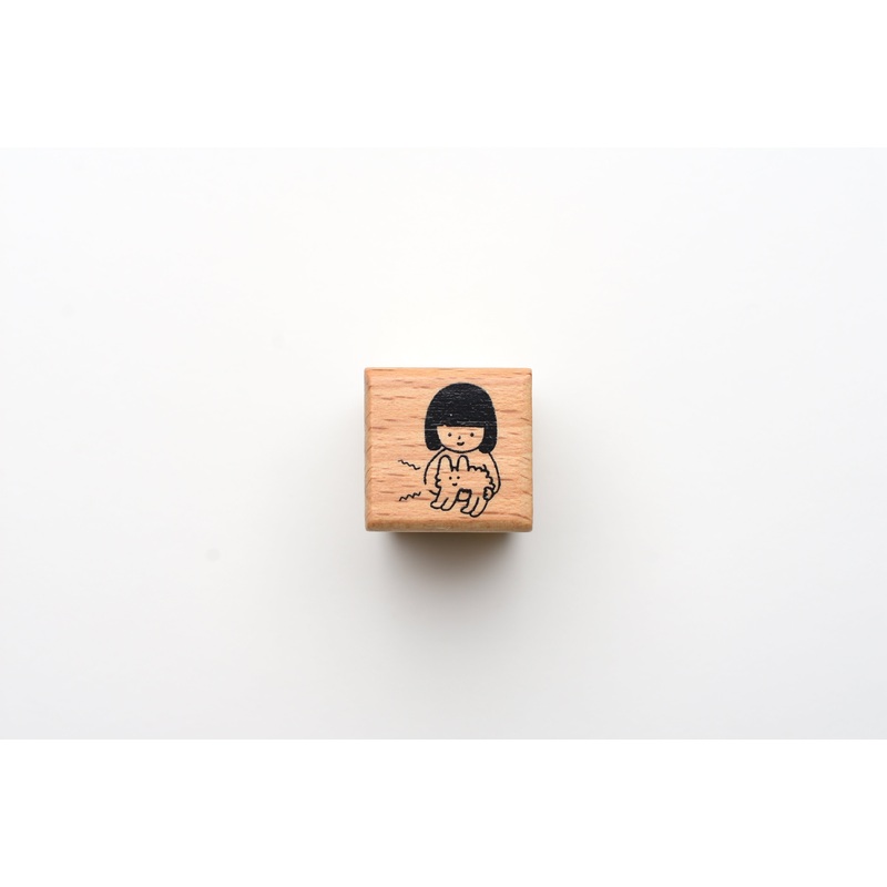 Yohand Studio Wooden Stamp – Hugging Fluffy Cloud Dog