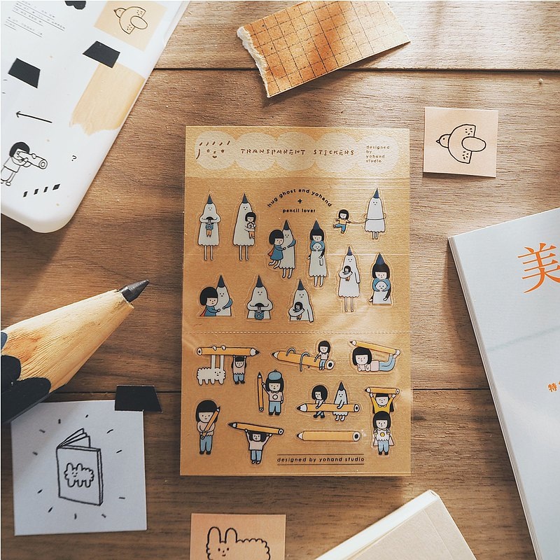 Yohand Studio Clear Sticker Sheet – Ghost Hugs and Stationery