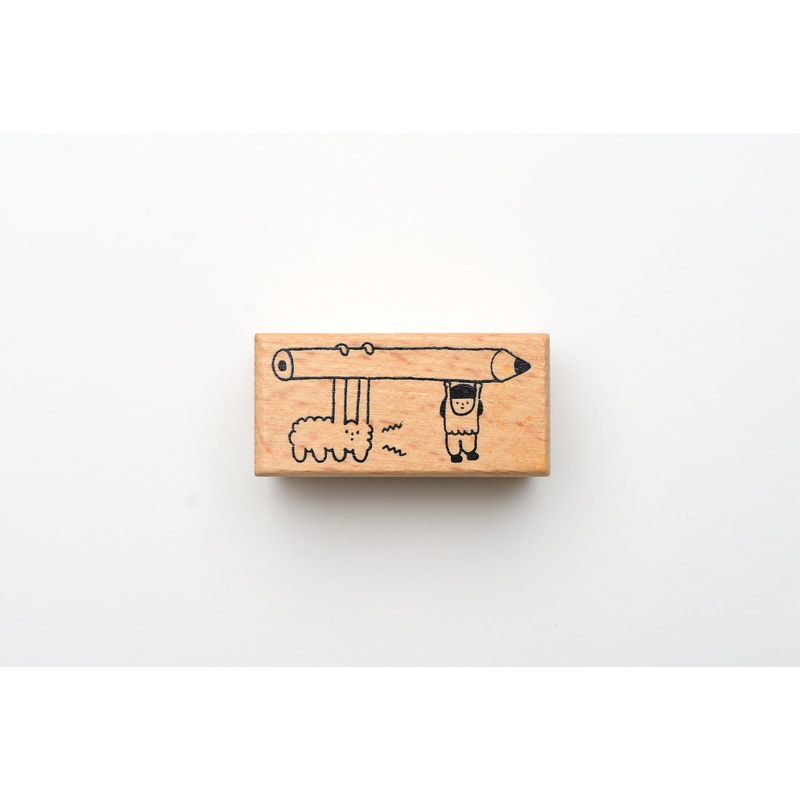 Yohand Studio Wooden Stamp – Writing with Fluffy Cloud Dog