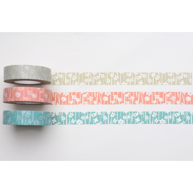 Classiky – ten to sen Little Flowers Masking Tape – 15mm – Set of 3