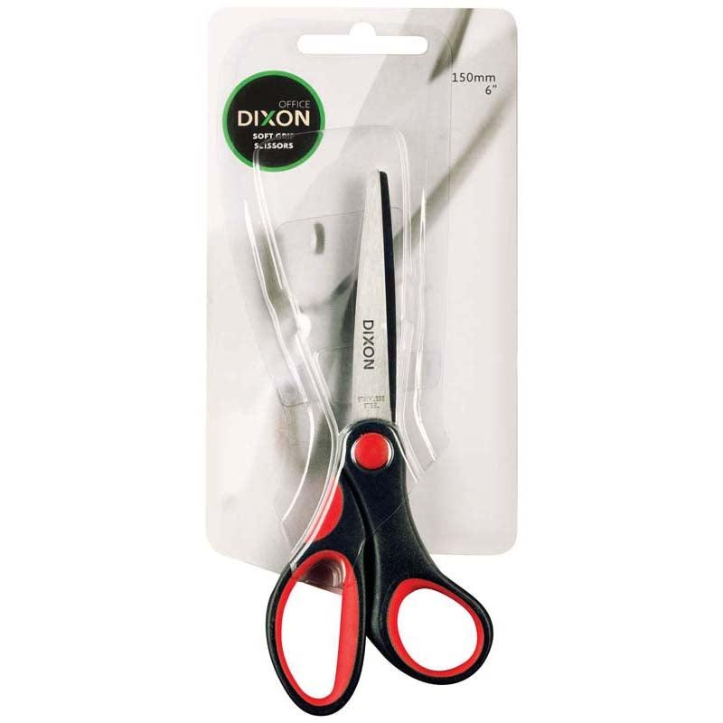 Dixon Scissors Soft Grip Black and Red 150mm 6″