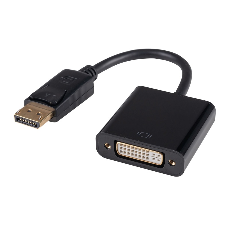 DYNAMIX 0.2m DisplayPort Male to DVI-D Female Active Converter. Max Res: 4K@30Hz (4096×2048)